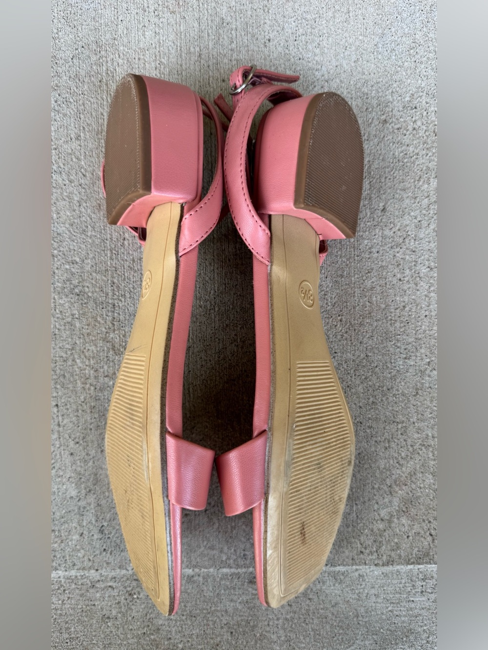 a new day Coral Pink Square-Toe Ankle-Strap Sandals, Size 8.5 - Picture 5 of 5